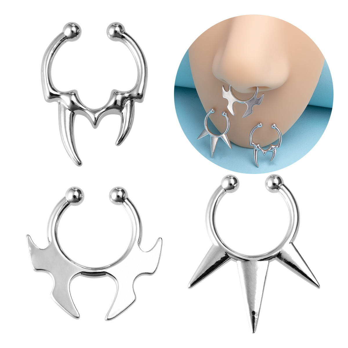 Body Jewelry Implants - 1-3 шт. поддельные клипсы на носовые