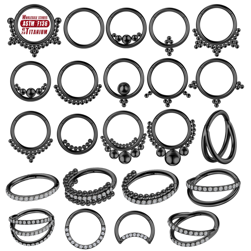 Body Jewelry Implants - F136 Титановый пирсинг, черное кольцо в